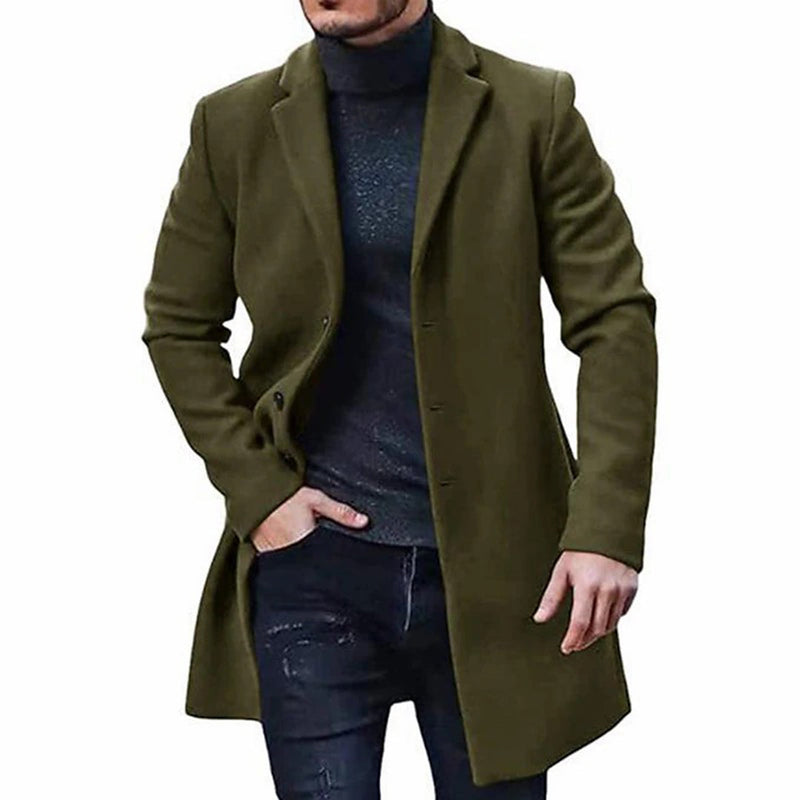 Stylish Men's Winter Coat - Atticus-Olive Green-M-State of Style