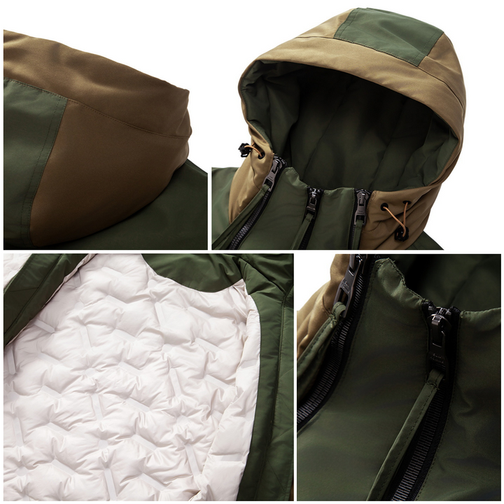 Stylish Men’s Winter Jacket with Dual Zip - NORDON-Green-S-State of Style