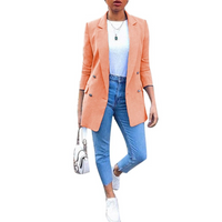 Stylish Mid-Length Women's Blazer - Ava-Orange-S-State of Style