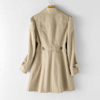 Stylish Mid-Length Women's Trench Coat - Victoria-Cream White-M-State of Style