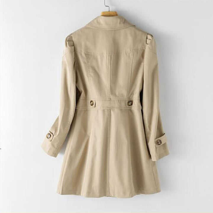 Stylish Mid-Length Women's Trench Coat - Victoria-Cream White-M-State of Style