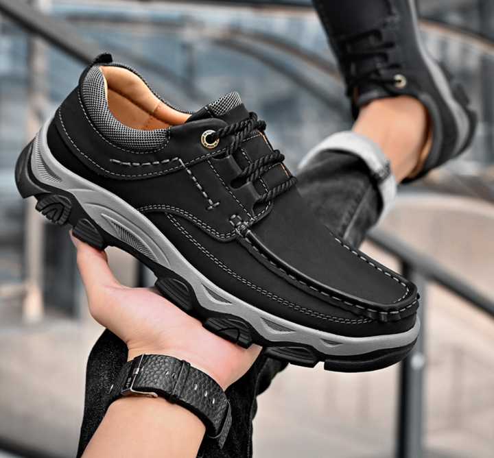 Stylish Orthopaedic Men's Shoes - Lucas-6-Black (with laces)-State of Style