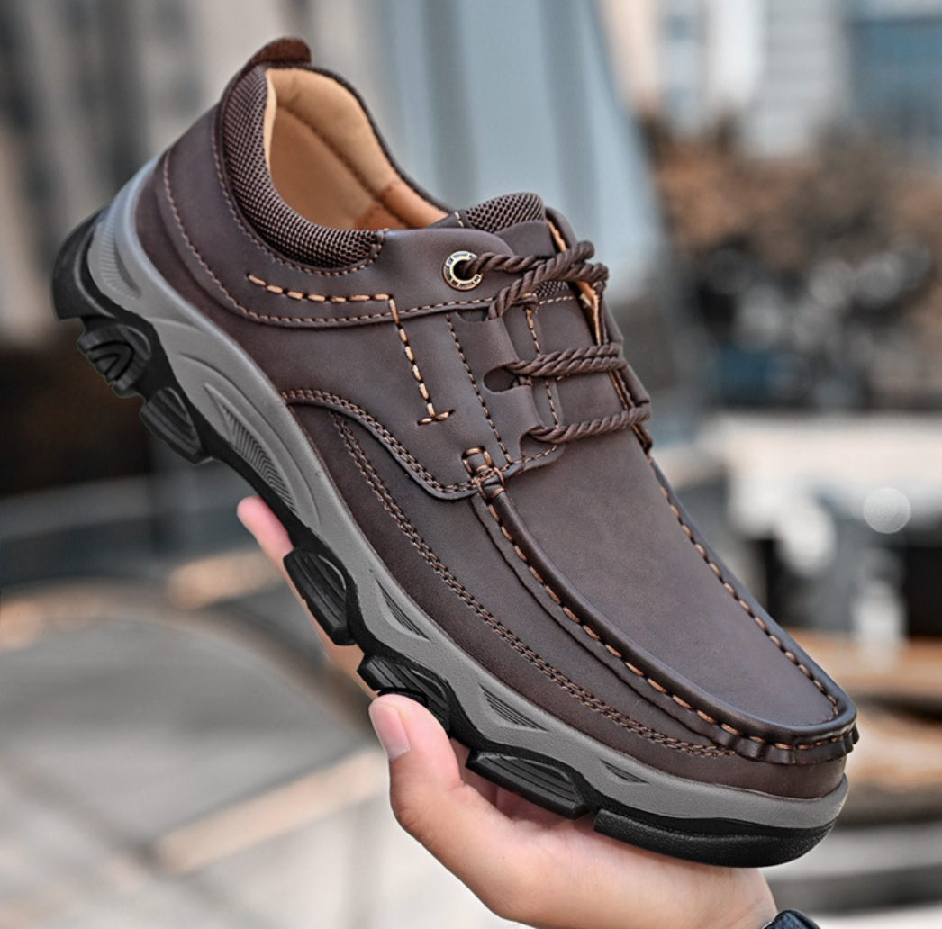 Stylish Orthopaedic Men's Shoes - Lucas-6-Brown (with laces)-State of Style