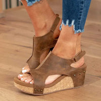 Stylish Orthopedic Women's Wedge Sandals - Lara Wegner-Brown-35-State of Style