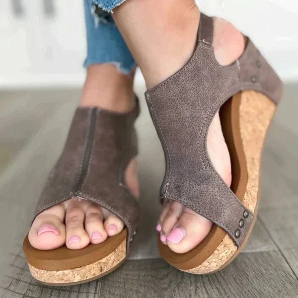 Stylish Orthopedic Women's Wedge Sandals - Lara Wegner-Brown-35-State of Style