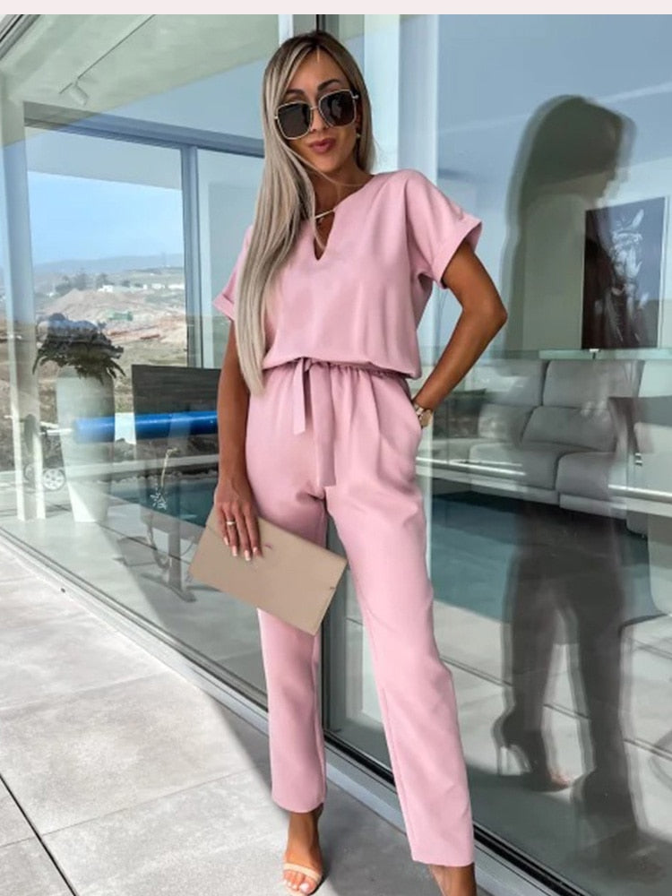 Stylish Patty Jumpsuit - Elise-Pink-S-State of Style