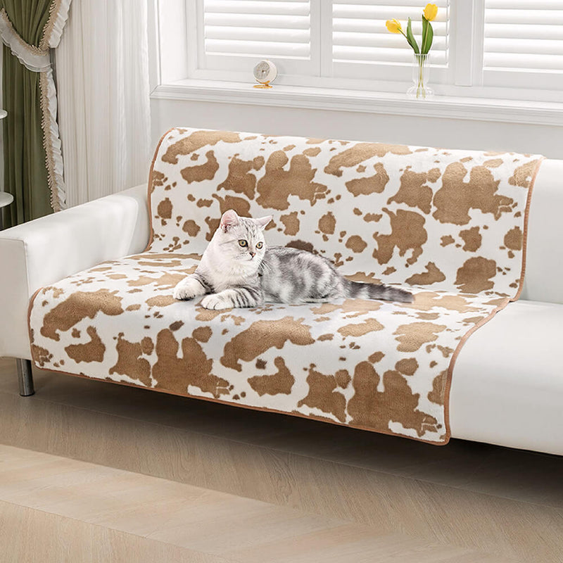 Stylish Pet Blanket with Cow Print - CozyCow-70 cm × 90 cm-State of Style