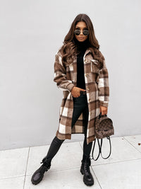 Stylish Plaid Jacket | Nostalgic & Trendy-Brown-S-State of Style