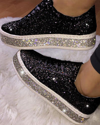 Stylish Platform Glitter Ladies Sneakers - Sienna-Black-4-State of Style