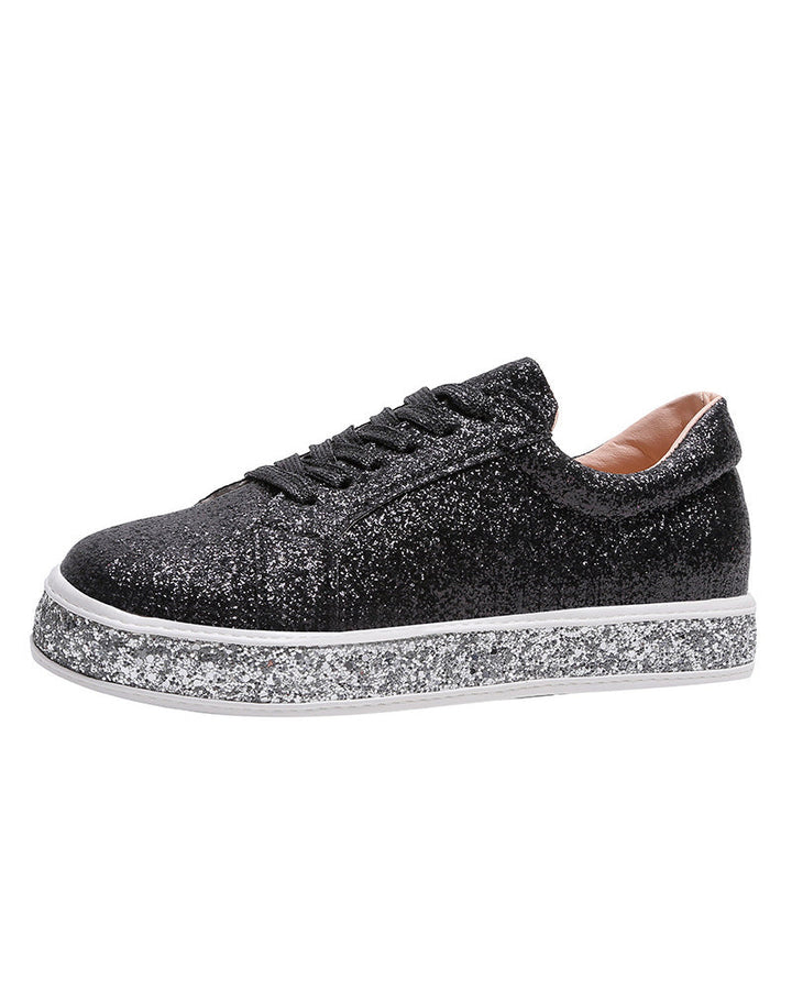 Stylish Platform Glitter Ladies Sneakers - Sienna-Silver-4-State of Style