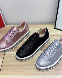 Stylish Platform Glitter Ladies Sneakers - Sienna-Silver-4-State of Style