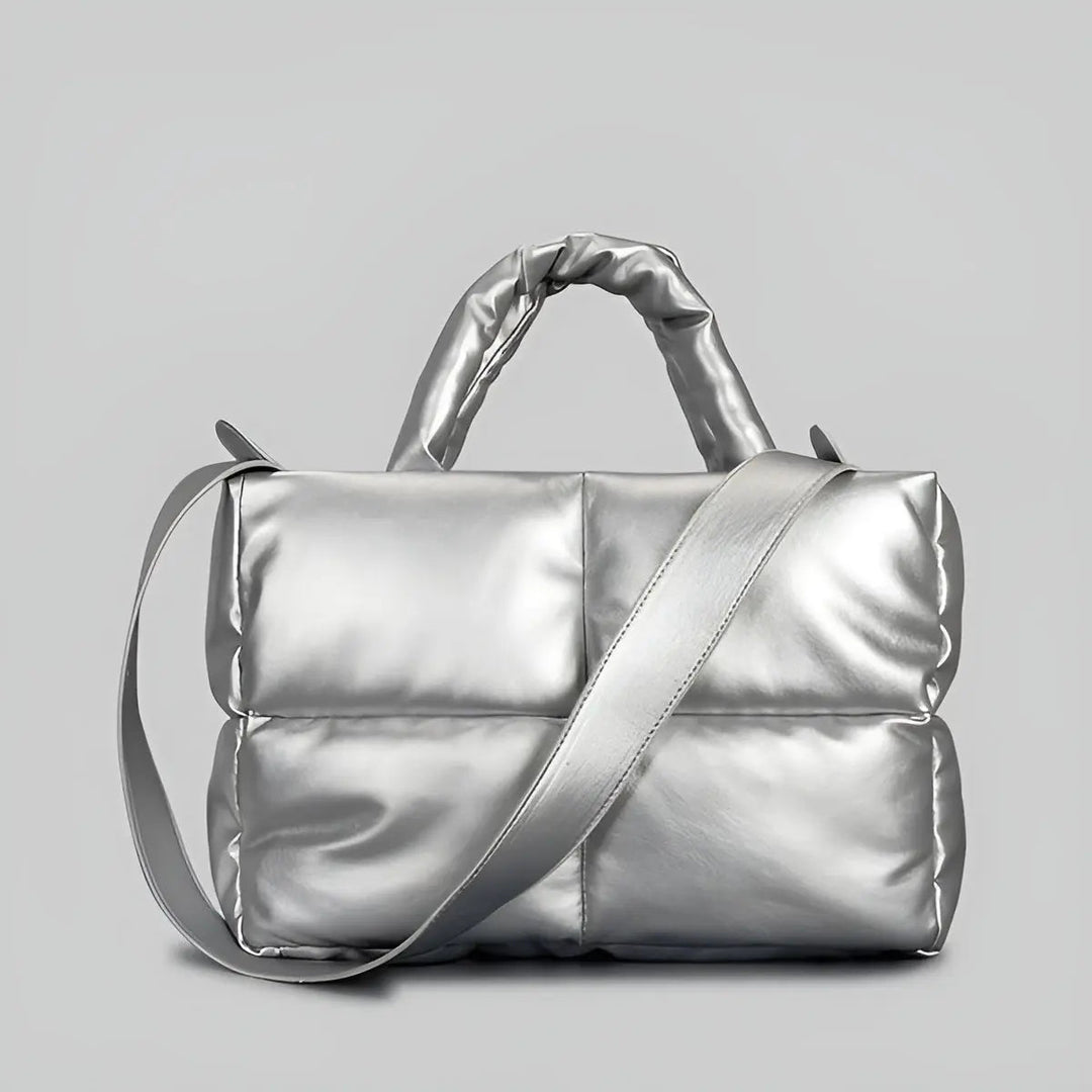 Stylish Quilted Ladies Designer Handbag - Sofia-Silver-State of Style