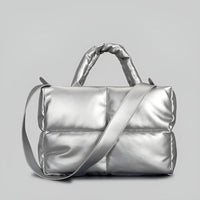 Stylish Quilted Ladies Designer Handbag - Sofia-Silver-State of Style