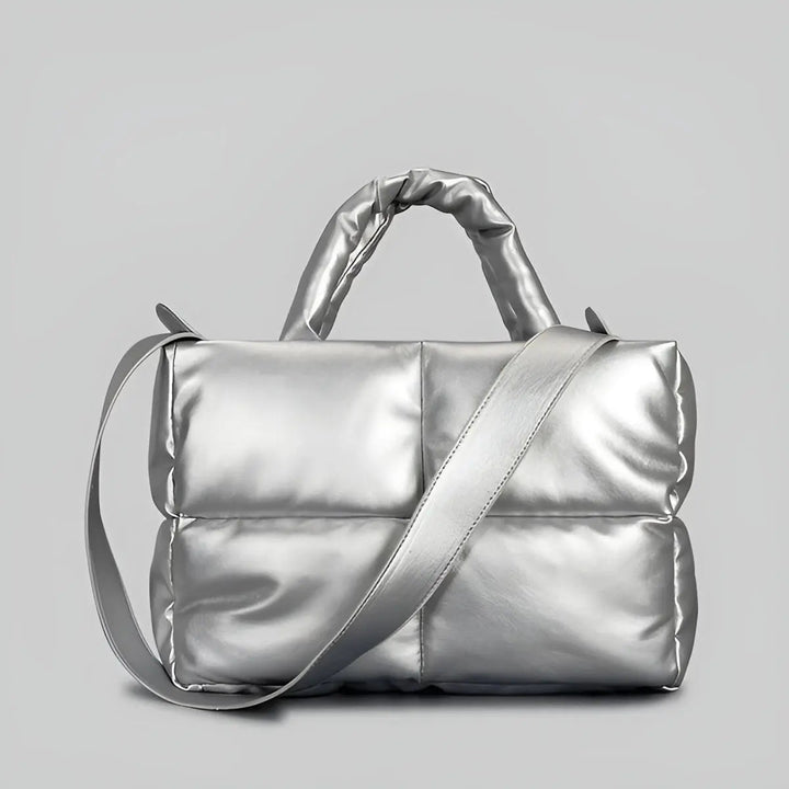Stylish Quilted Ladies Designer Handbag - Sofia-Silver-State of Style