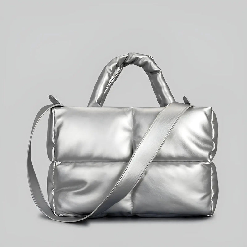 Stylish Quilted Ladies Designer Handbag - Sofia-Silver-State of Style