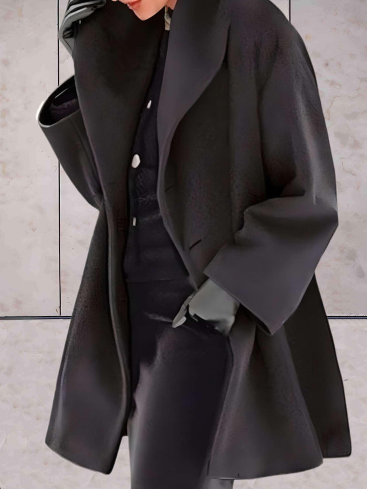 Stylish Relaxed Women's Winter Coat - Evelyn-Black-S-State of Style