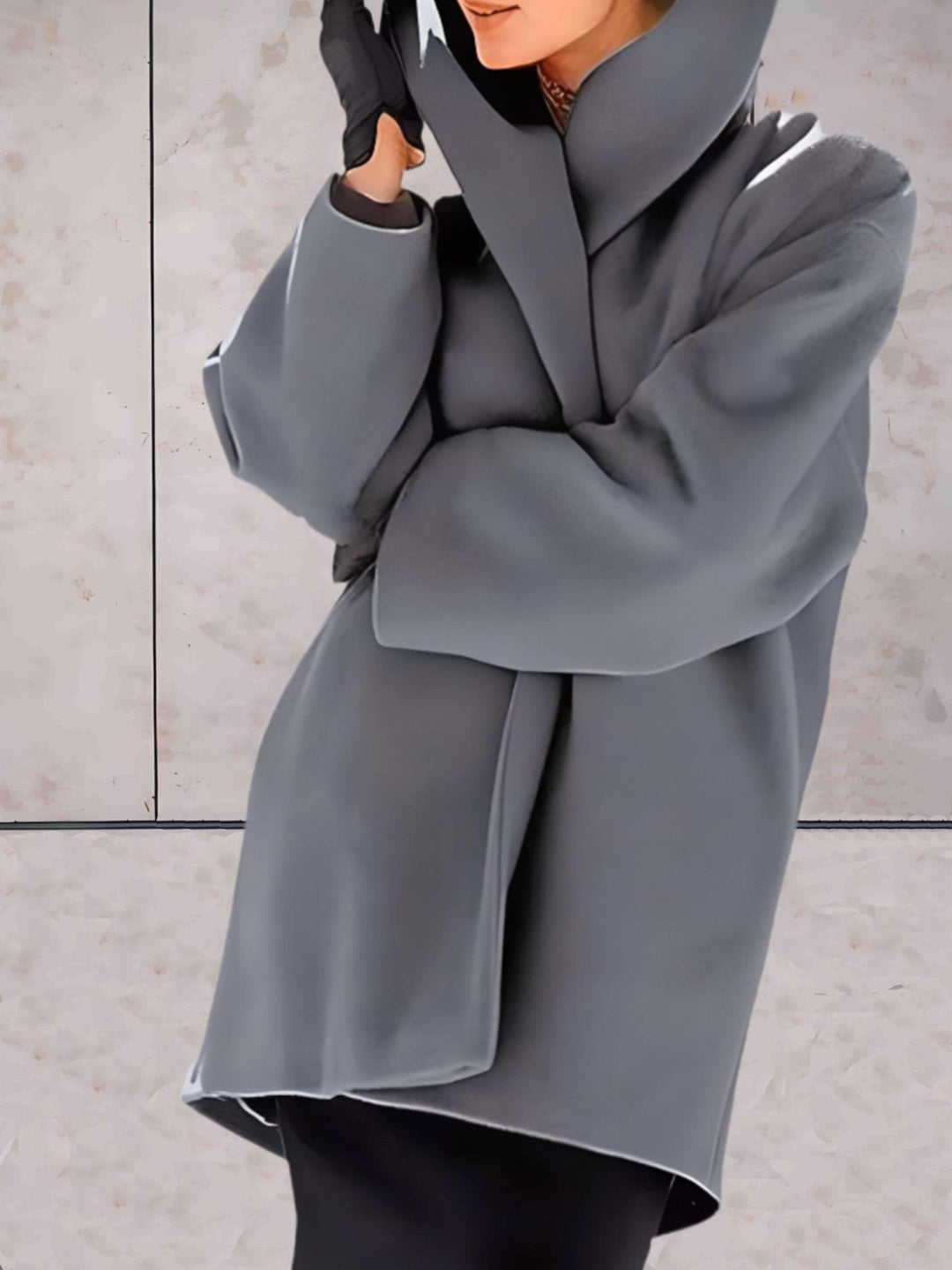 Stylish Relaxed Women's Winter Coat - Evelyn-Grey-S-State of Style