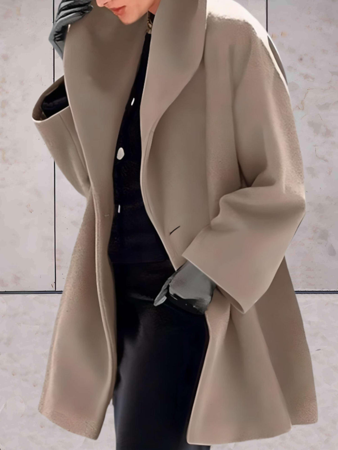 Stylish Relaxed Women's Winter Coat - Evelyn-Light Brown-S-State of Style