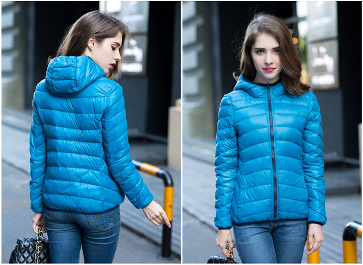 Stylish Reversible Women's Down Jacket - Aurora-Blue-S-State of Style