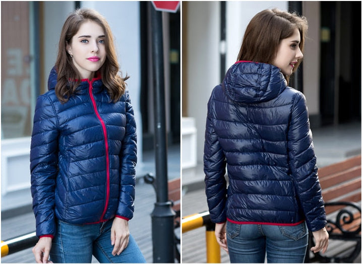 Stylish Reversible Women's Down Jacket - Aurora-Blue-S-State of Style