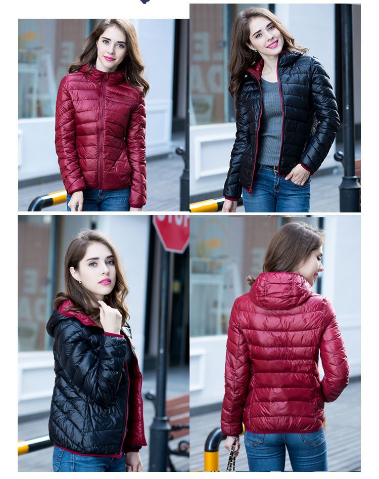 Stylish Reversible Women's Down Jacket - Aurora-Blue-S-State of Style