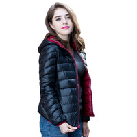 Stylish Reversible Women's Down Jacket - Aurora-Blue-S-State of Style