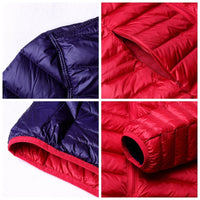 Stylish Reversible Women's Down Jacket - Aurora-Blue-S-State of Style