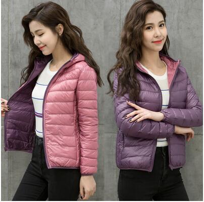 Stylish Reversible Women's Down Jacket - Aurora-Blue-S-State of Style