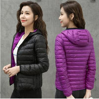 Stylish Reversible Women's Down Jacket - Aurora-Blue-S-State of Style