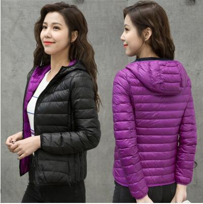 Stylish Reversible Women's Down Jacket - Aurora-Blue-S-State of Style