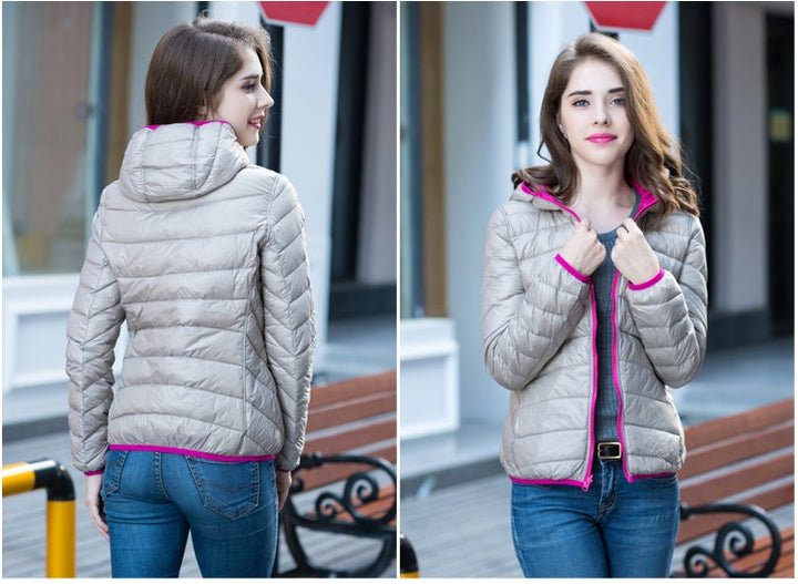 Stylish Reversible Women's Down Jacket - Aurora-Blue-S-State of Style