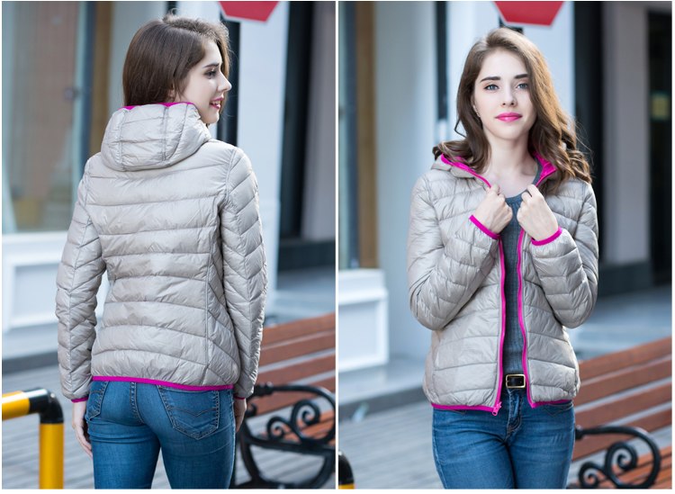 Stylish Reversible Women's Down Jacket - Aurora-Blue-S-State of Style