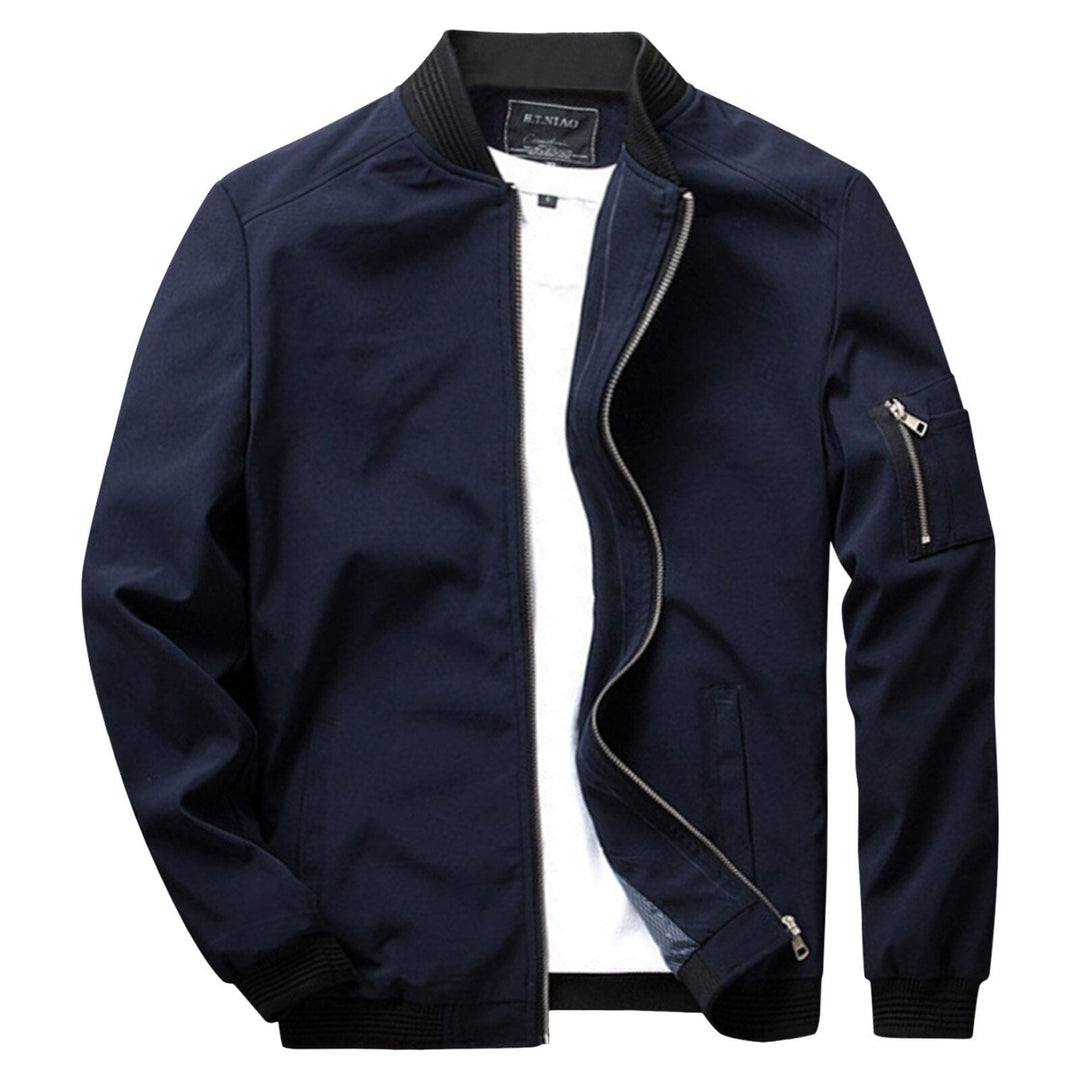 Stylish Short Summer Jacket for Men - Vernon-Navy Blue-M-State of Style