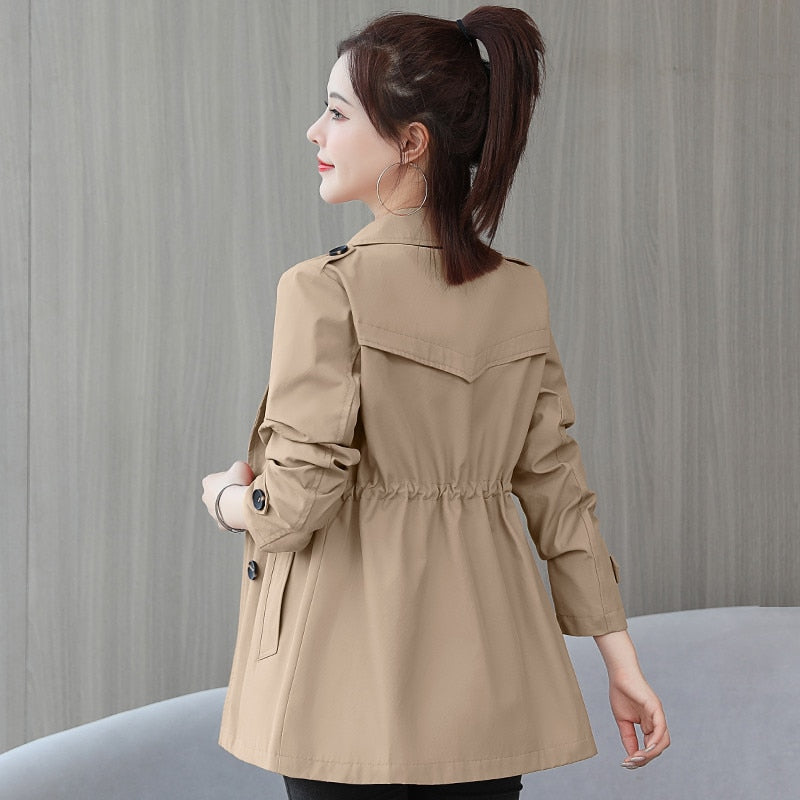 Stylish Short Trench Coat | Perfect for Every Occasion-Khaki-M-State of Style