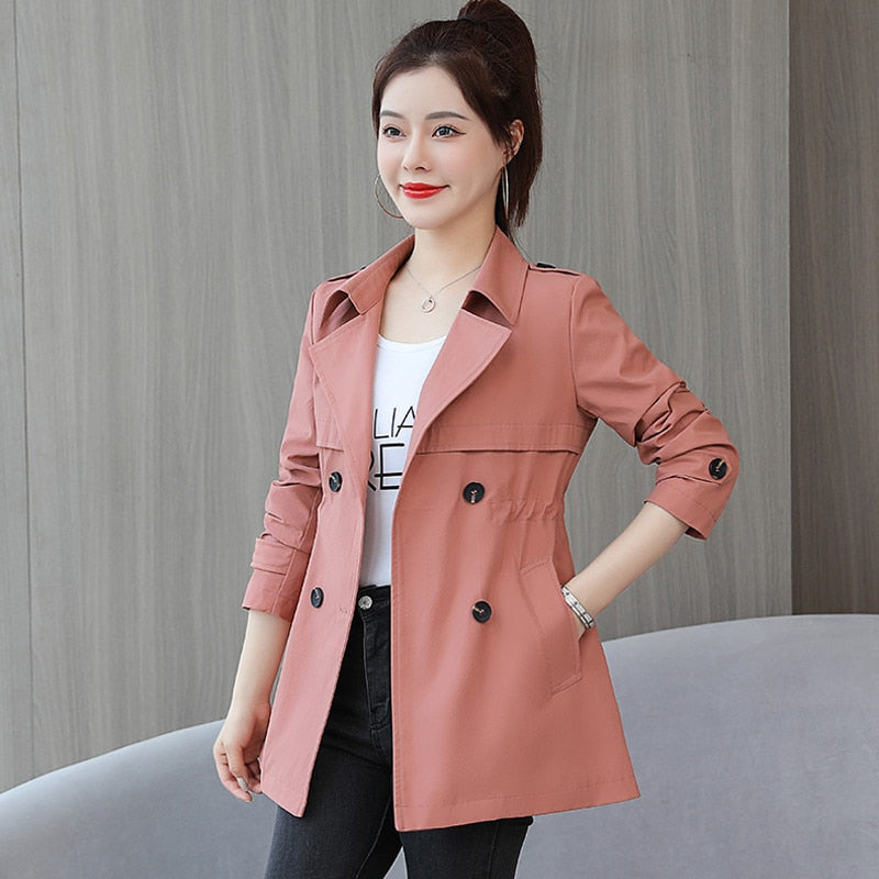 Stylish Short Trench Coat | Perfect for Every Occasion-Leather Pink-M-State of Style