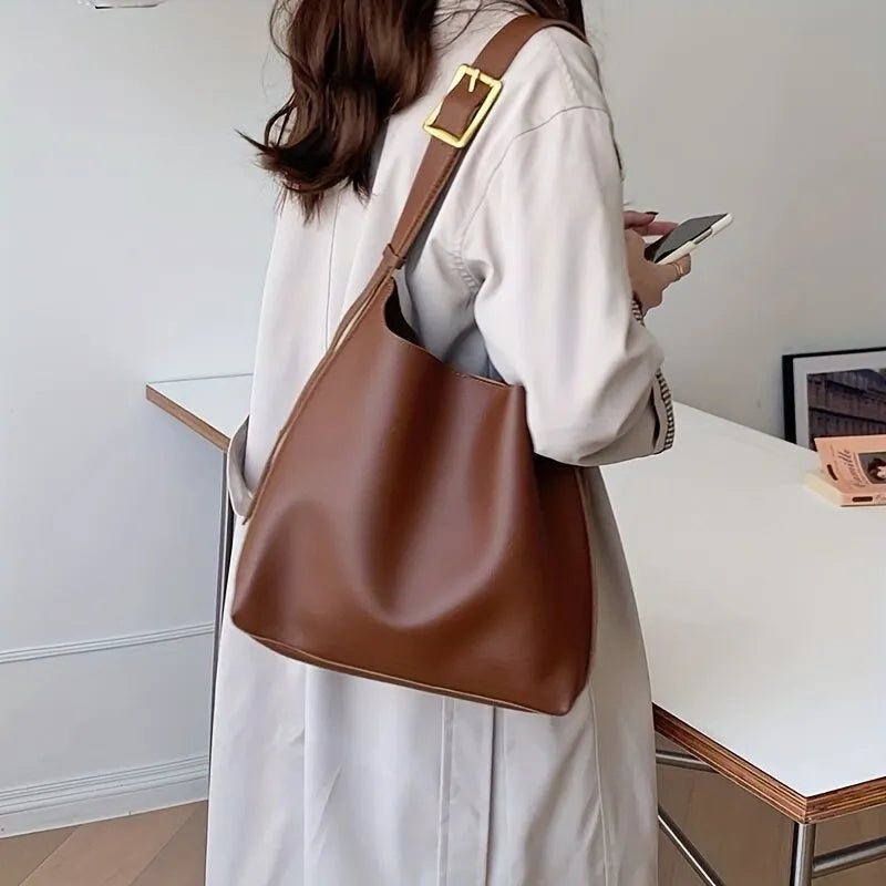 Stylish Shoulder Bag for Everyday Use - Luxe Everyday-Brown-25 cm x 10cm x 27cm-State of Style