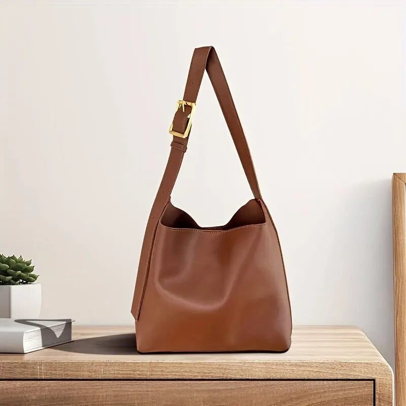 Stylish Shoulder Bag for Everyday Use - Luxe Everyday-Brown-25 cm x 10cm x 27cm-State of Style