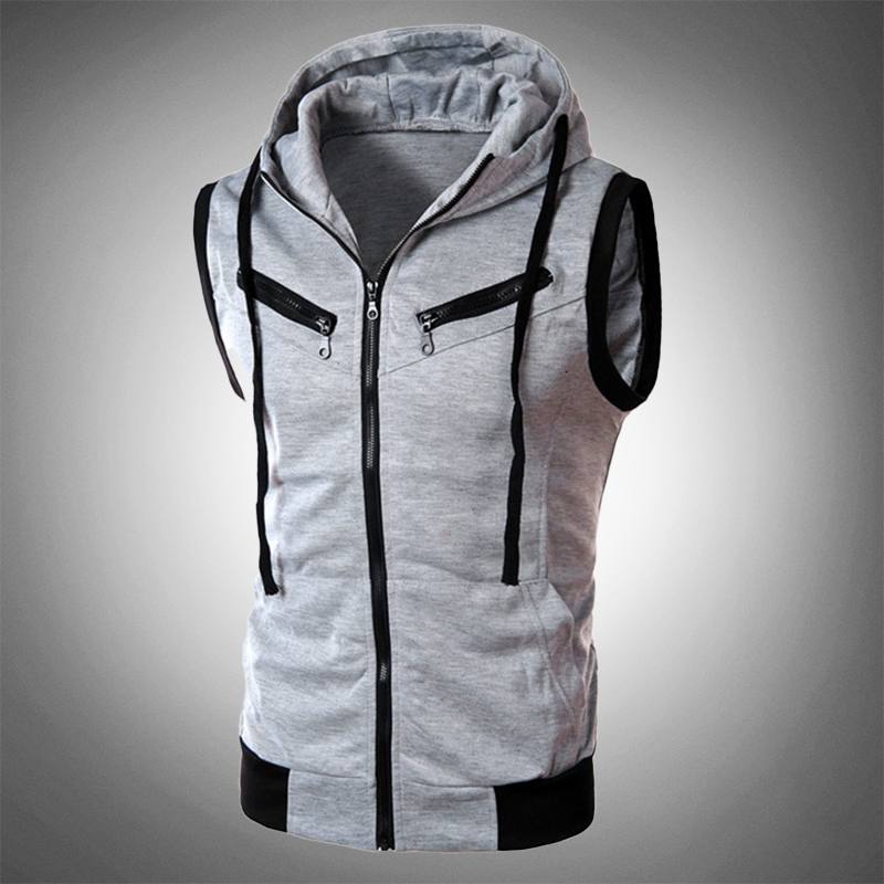 Stylish Slim-Fit Hoodie Vest - Ricardo-Light Grey-S-State of Style