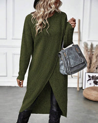 Stylish Solid Sweater Dress - Lina-Grey-S-State of Style