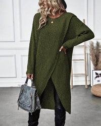 Stylish Solid Sweater Dress - Lina-Grey-S-State of Style