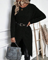 Stylish Solid Sweater Dress - Lina-Grey-S-State of Style
