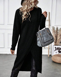 Stylish Solid Sweater Dress - Lina-Grey-S-State of Style