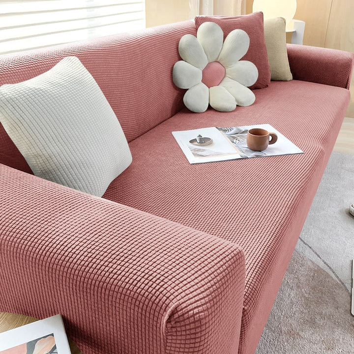 Stylish Stretch Sofa Cover - StretchGuard-1-Seater (90-140cm)-Beige White-State of Style