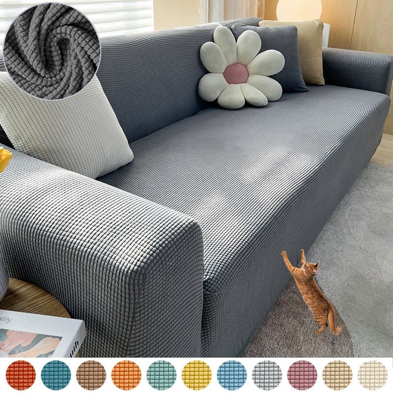 Stylish Stretchable Sofa Cover - StretchGuard-1-Seater (90-140cm)-Beige White-State of Style