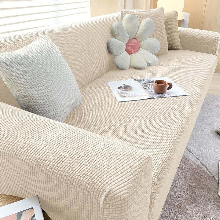 Stylish Stretchable Sofa Cover - StretchGuard-1-Seater (90-140cm)-Beige Yellow-State of Style