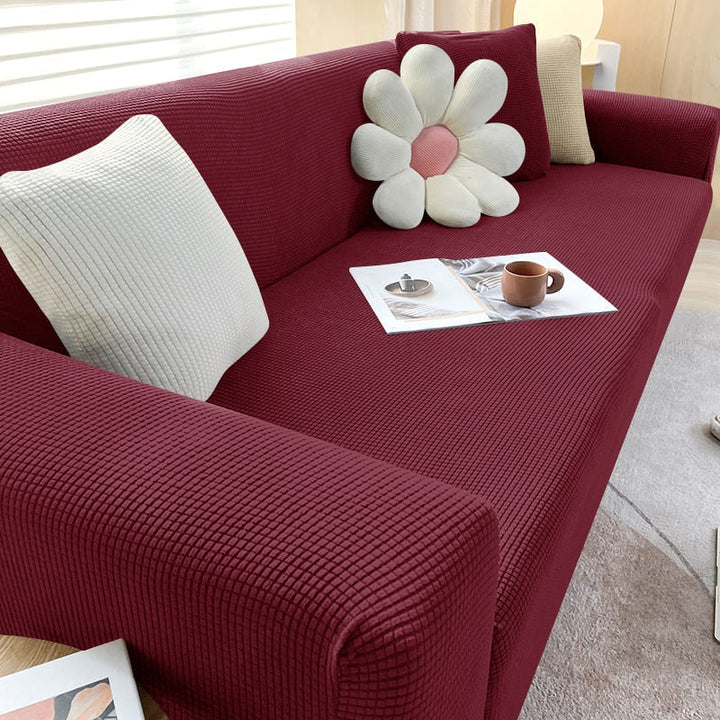 Stylish Stretchable Sofa Cover - StretchGuard-1-Seater (90-140cm)-Bordeaux-State of Style