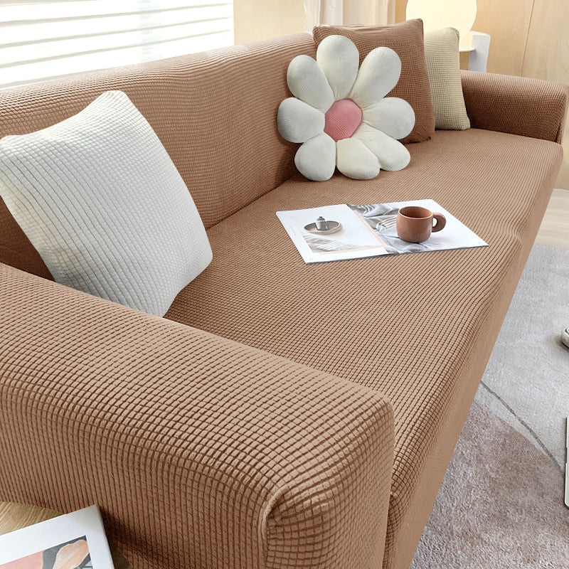 Stylish Stretchable Sofa Cover - StretchGuard-1-Seater (90-140cm)-Brown-State of Style