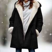 Stylish Suede Fleece Jacket for Women - Camilla-Black-S-State of Style