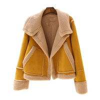 Stylish Suede Jacket for Women | Fiene's Jacket-Yellow-S-State of Style