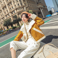 Stylish Suede Jacket for Women | Fiene's Jacket-Yellow-S-State of Style
